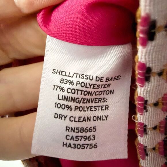 Halogen Woven Texture Pencil Skirt in Pink Gold Multi Size 8 - Picture 6 of 6